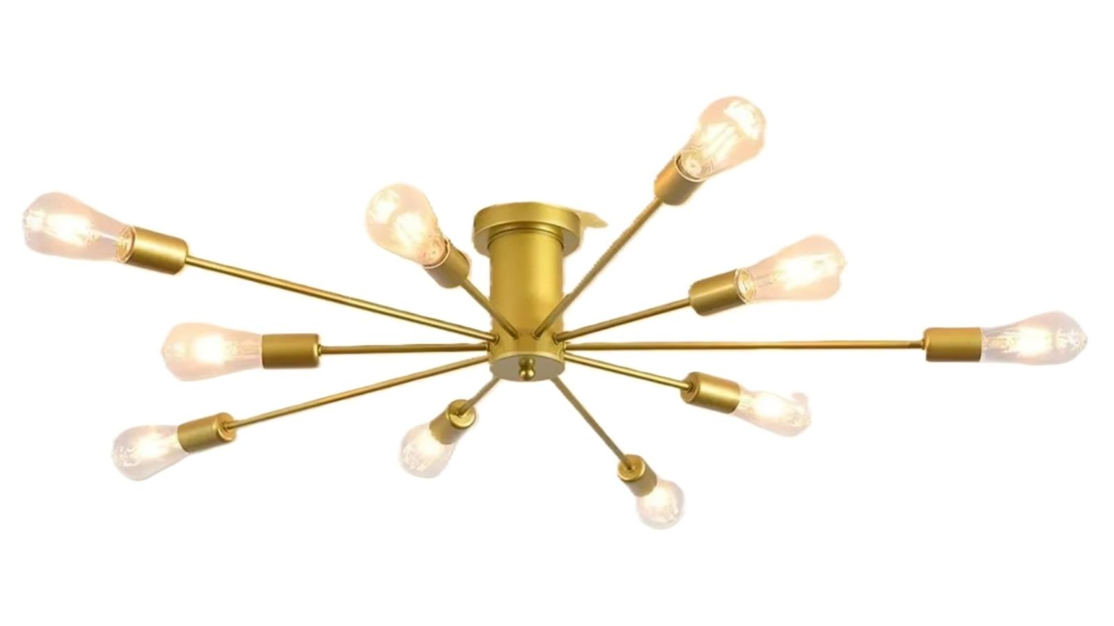 Vikus 10 Light Modern Sputnik Ceiling Chandelier Ceiling Lamp - Gold