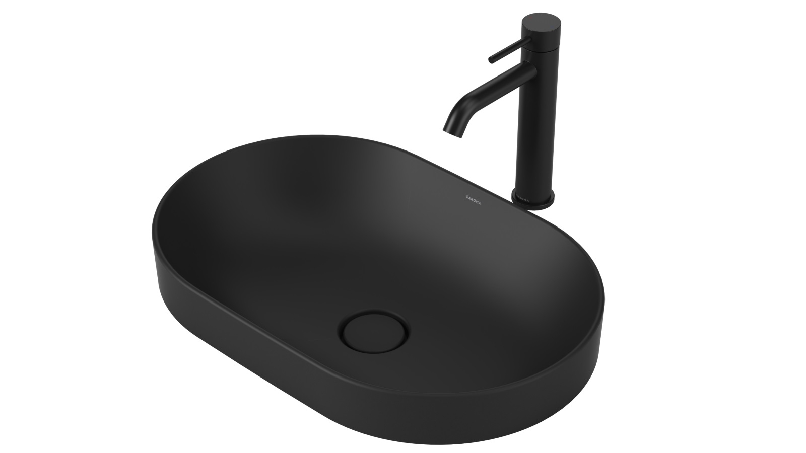 Caroma Liano II 530mm Pill Inset Basin – Matte Black