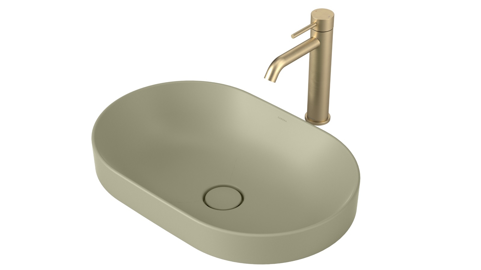 Caroma Liano II 530mm Pill Inset Basin – Matte Green