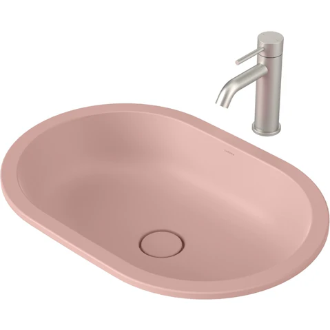 Caroma Liano II 580mm Pill Under/Over Counter Basin – Matte Pink