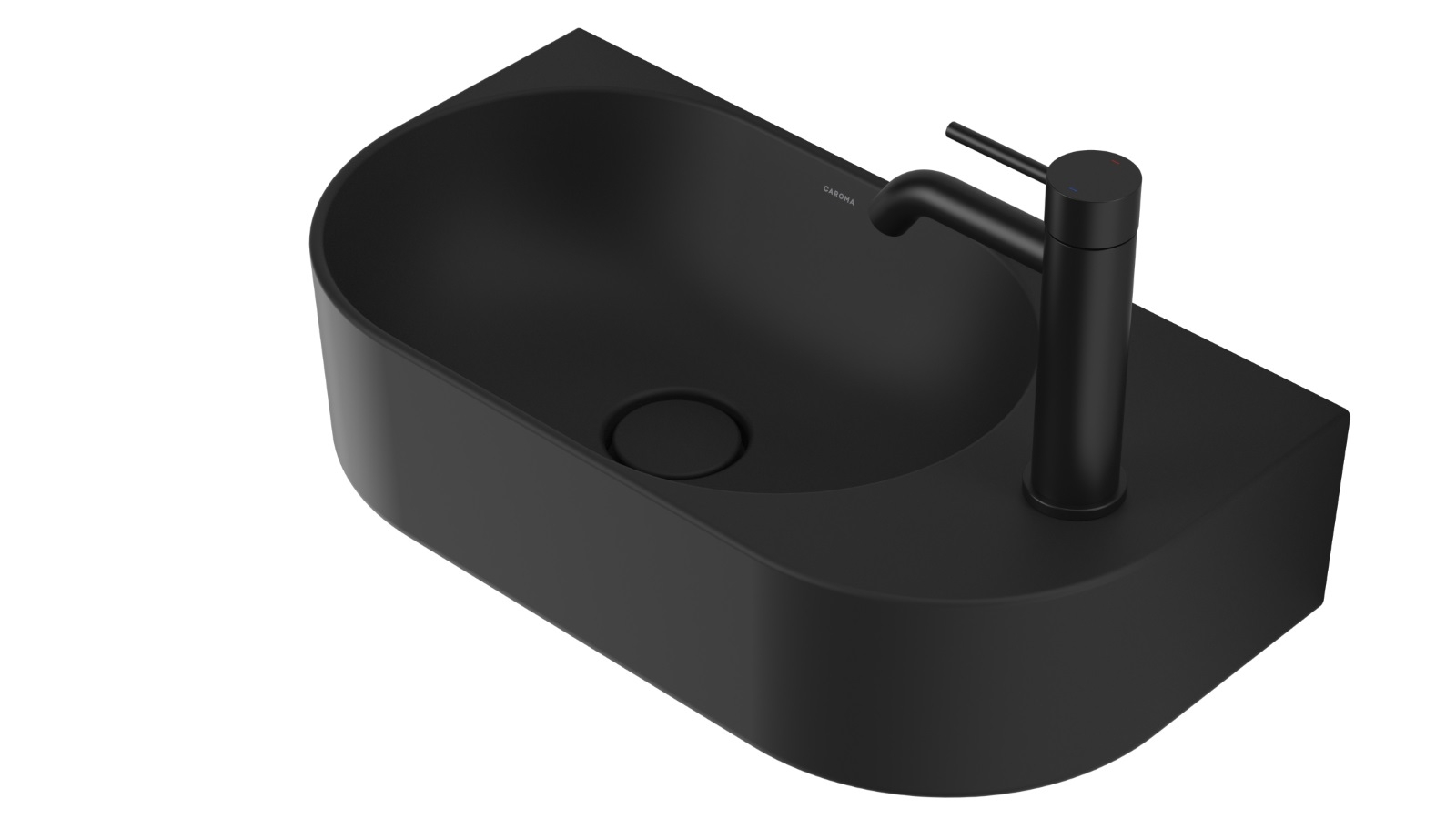 Caroma Liano II 1 Tap Hole Hand Wall Basin – Matte Black