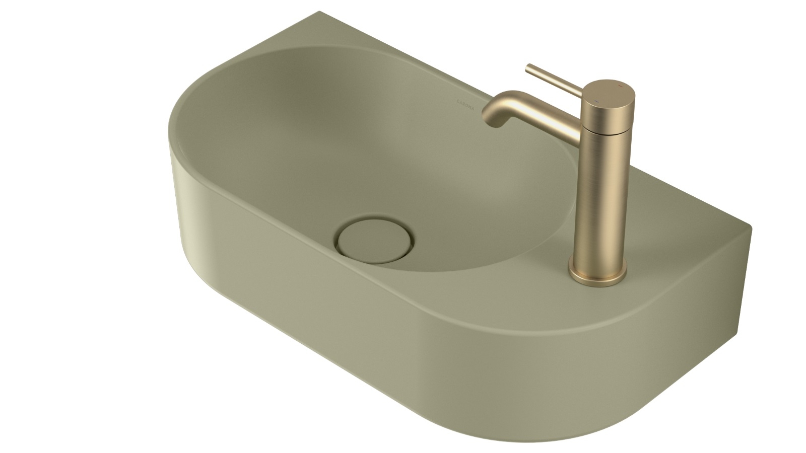 Caroma Liano II 1 Tap Hole Hand Wall Basin – Matte Green