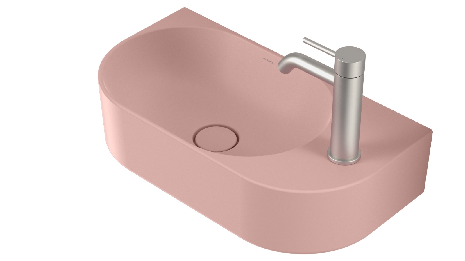 Caroma Liano II 1 Tap Hole Hand Wall Basin – Matte Pink
