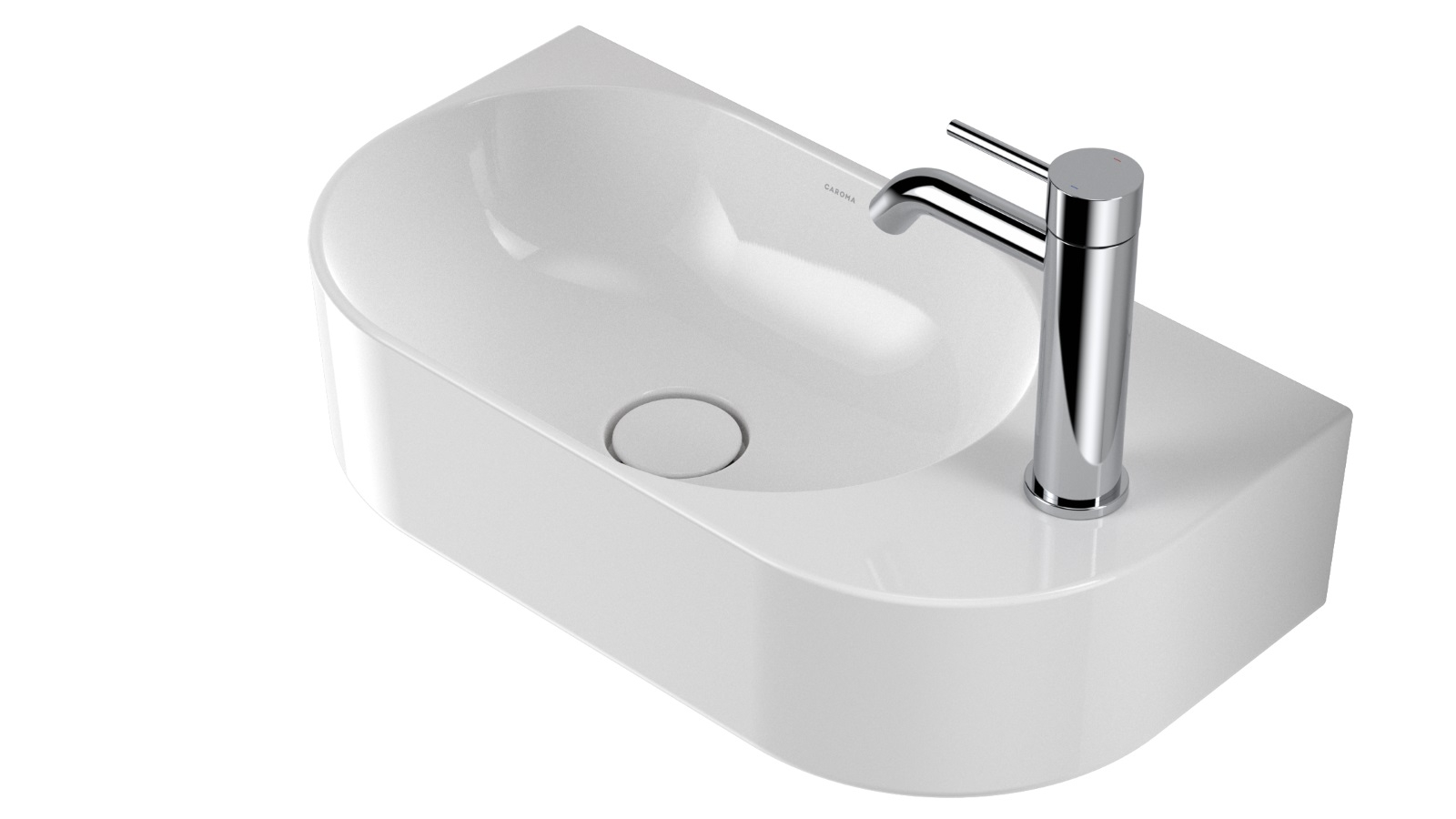 Caroma Liano II 1 Tap Hole Hand Wall Basin – White