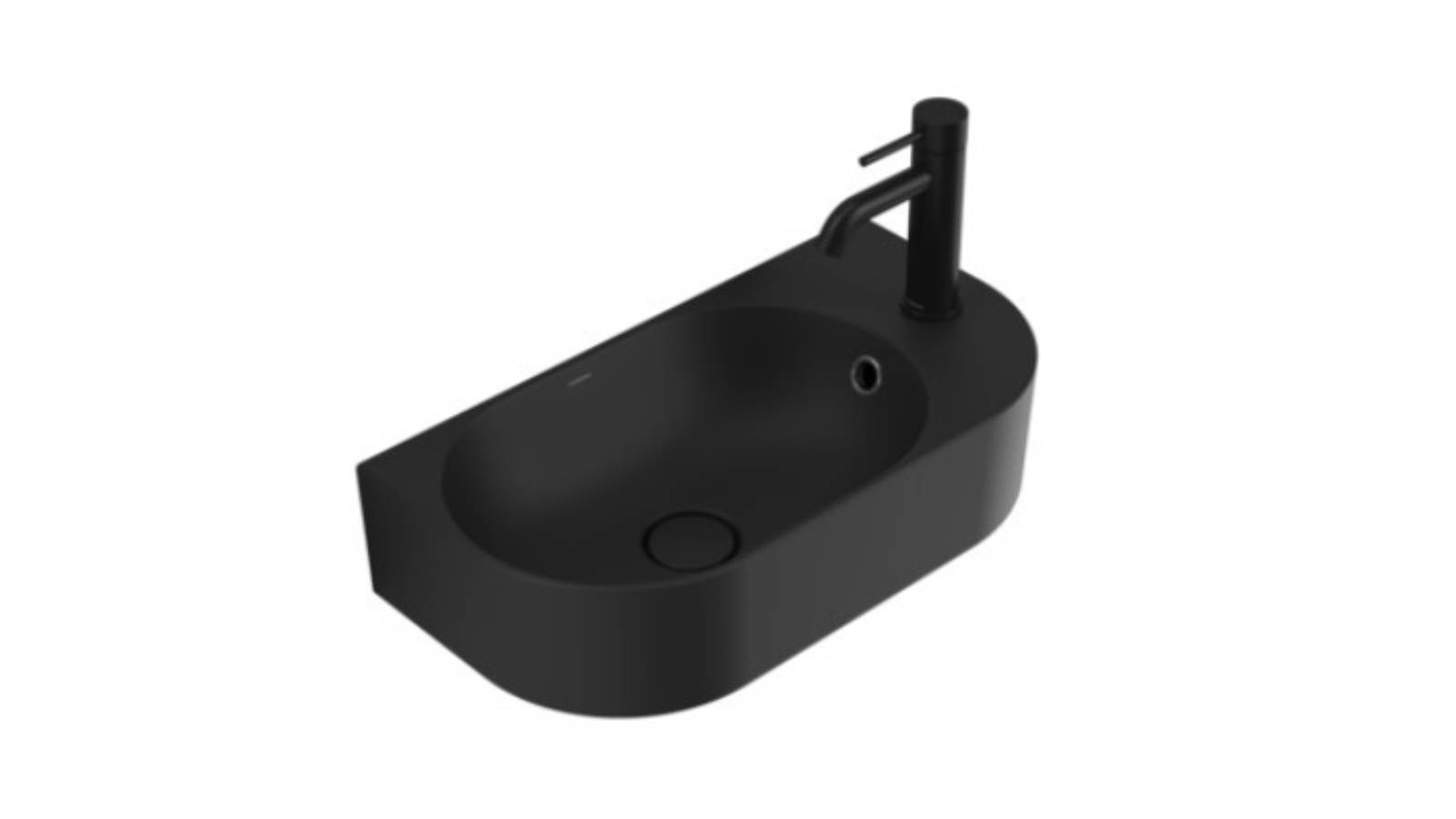 Caroma Liano II One Tap Hole Hand Wall Basin - Matte Black 