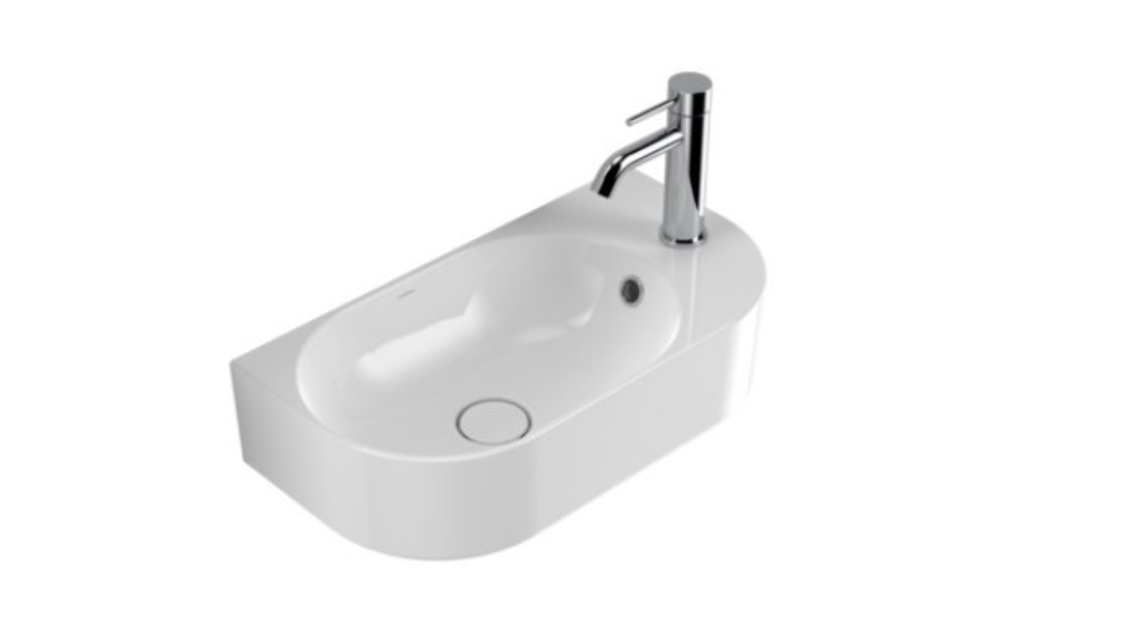 Caroma Liano II One Tap Hole Hand Wall Basin - Gloss White 