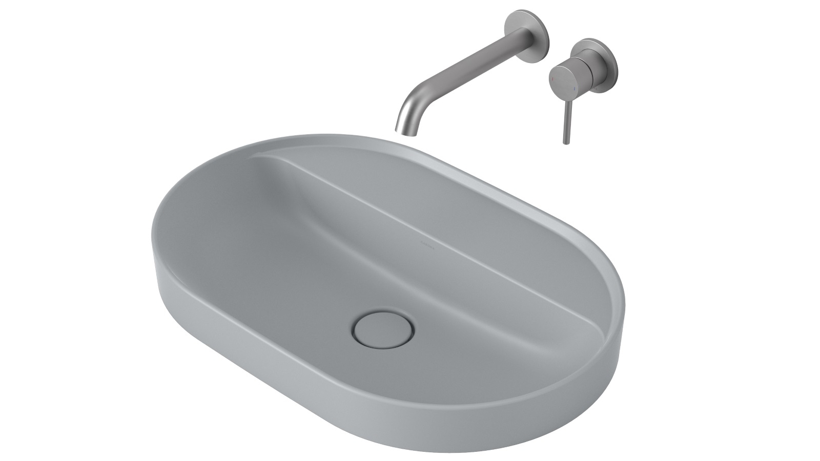 Liano II 600mm Pill Inset Basin with Tap Landing – Matte Grey