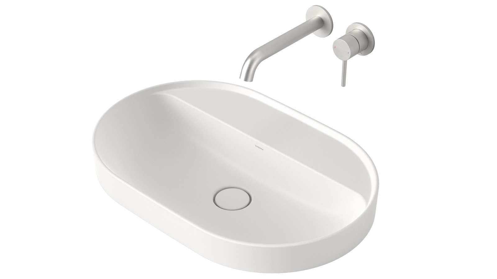 Liano II 600mm Pill Inset Basin with Tap Landing – Matte White