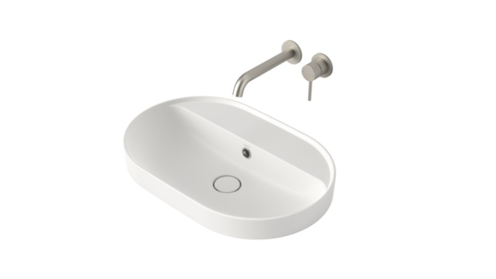 Caroma Liano II 600mm No Tap Hole Pill Inset Basin - Matte White 