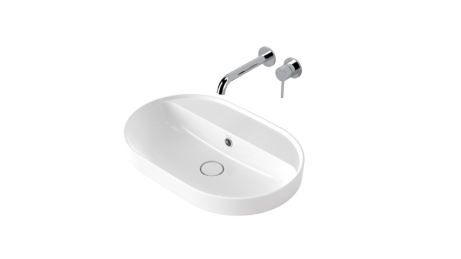 Caroma Liano II 600mm No Tap Hole Pill Inset Basin - Gloss White 