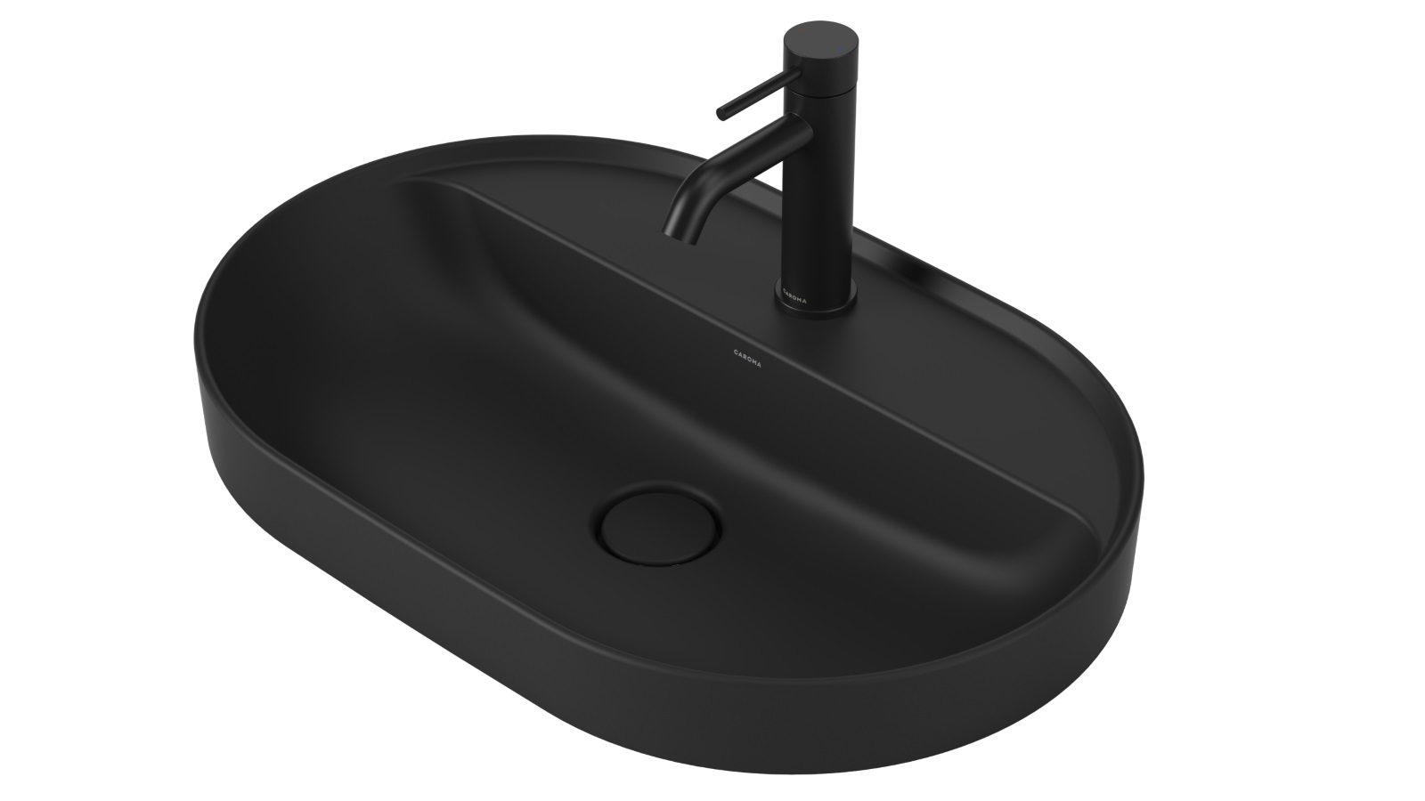 Liano II 600mm 1 Tap Hole Pill Inset Basin with Tap Landing – Matte Black