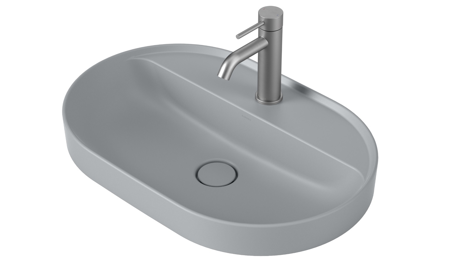 Liano II 600mm 1 Tap Hole Pill Inset Basin with Tap Landing – Matte Grey