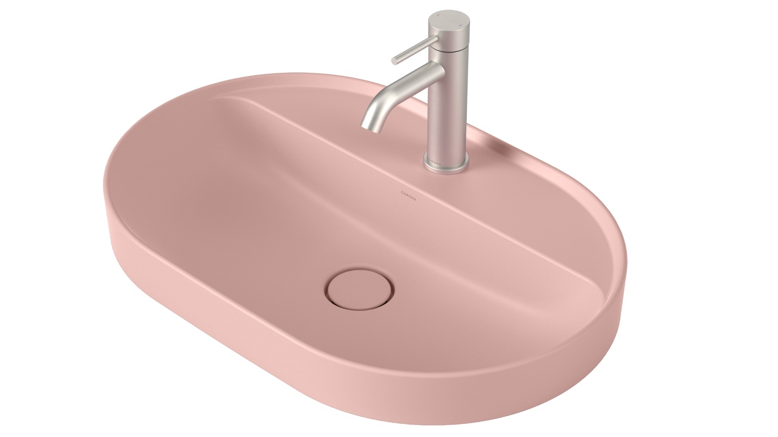Liano II 600mm 1 Tap Hole Pill Inset Basin with Tap Landing – Matte Pink