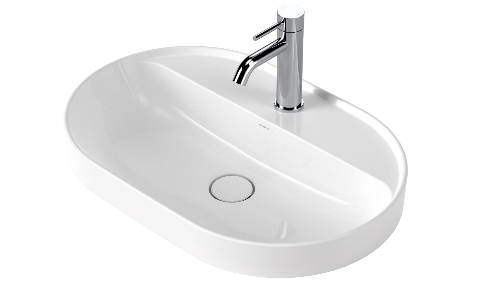 Liano II 600mm 1 Tap Hole Pill Inset Basin with Tap Landing – White