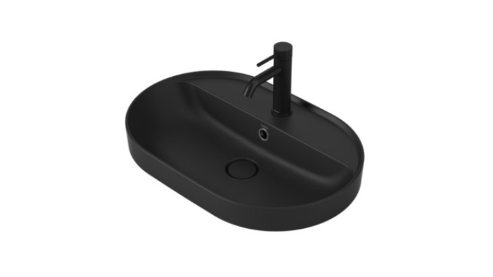 Caroma Liano II 600mm One Tap Hole Pill Inset Basin - Matte Black 