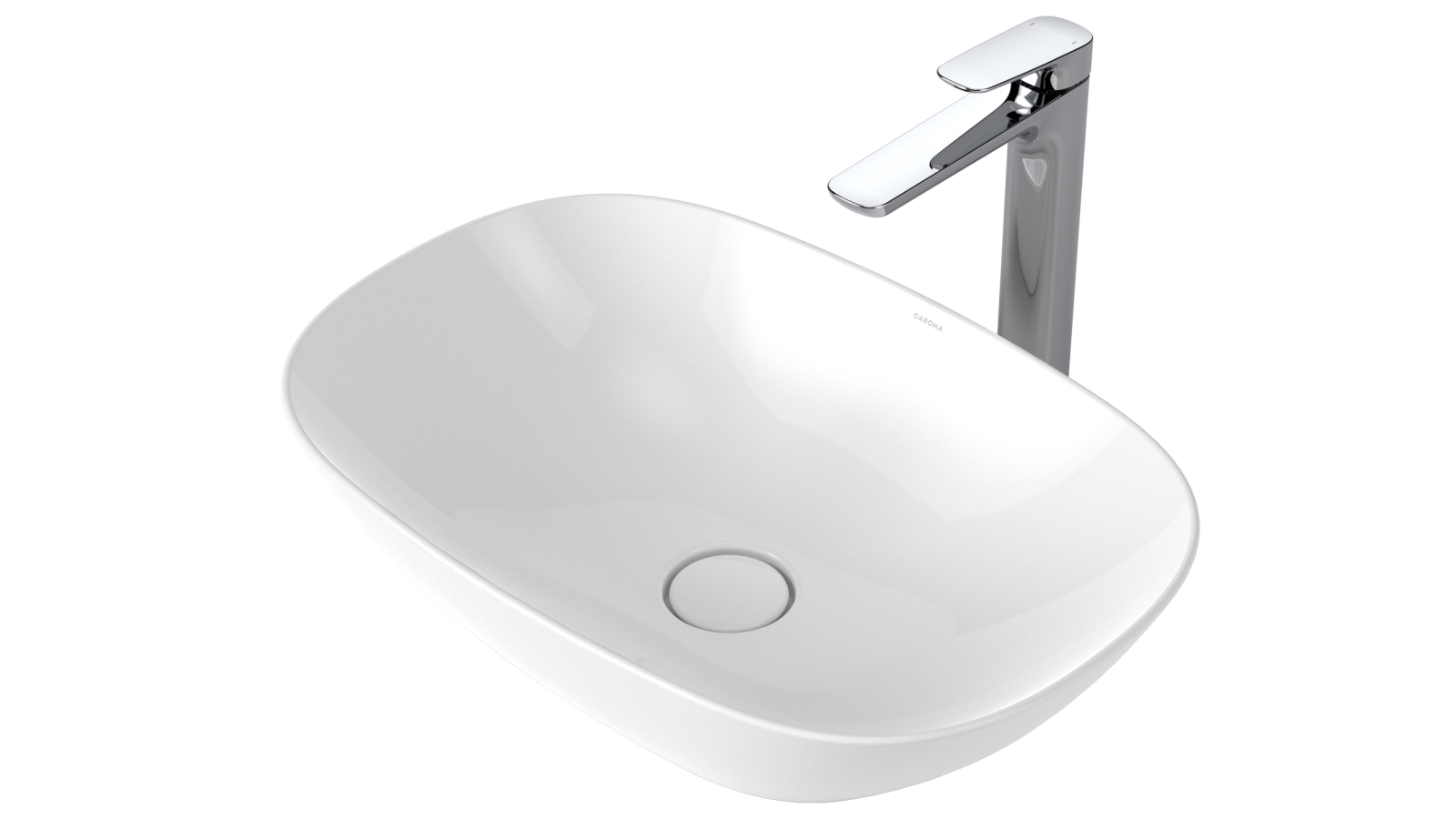 Caroma Contura II 530mm Above Counter Basin - Gloss White
