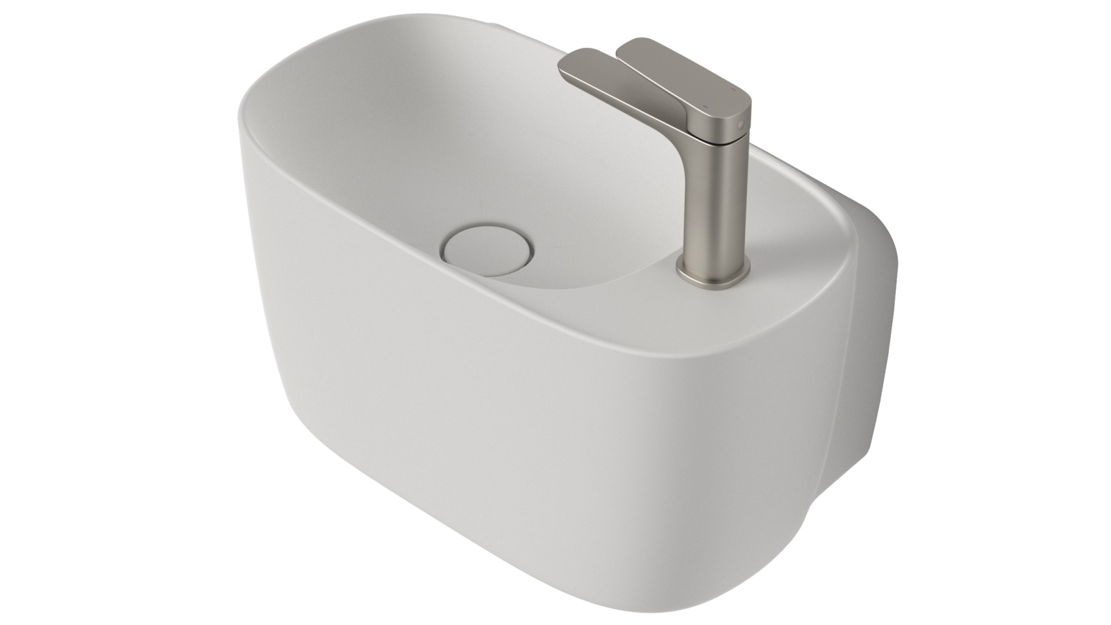 Caroma Contura II Hand Wall Basin with 1 Tap Hole - Matte White