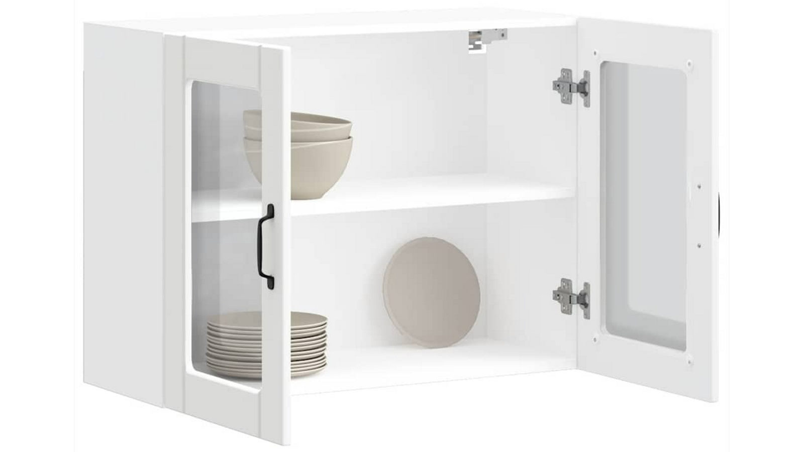 vidaXL 80 x 31 x 60cm White Lucca Engineered Wood Kitchen Wall Cabinet with Glass Door 