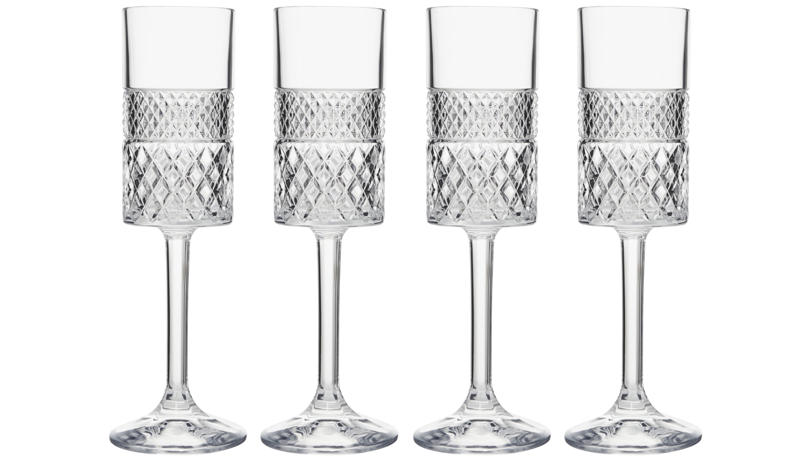 Maxwell and Williams Speakeasy Set of 4 190ml Art Deco Flute Shaped Glasses Set