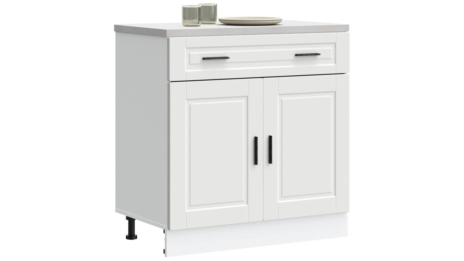 vidaXL 80 x 46 x 81.5cm Porto White Engineered Wood Kitchen Base Cabinet