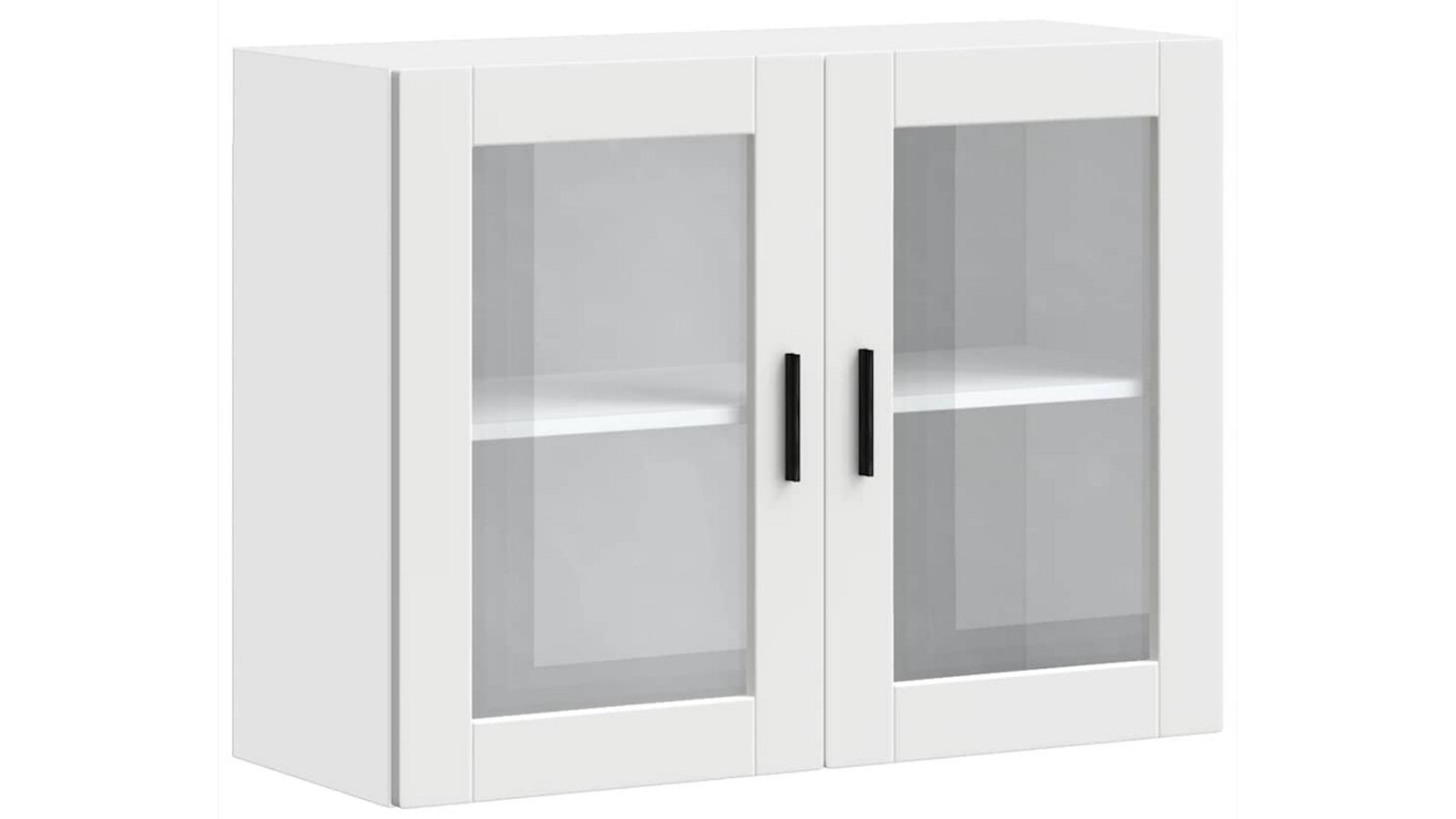vidaXL 80 x 31 x 60cm White Porto Kitchen Wall Cabinet with Glass Door