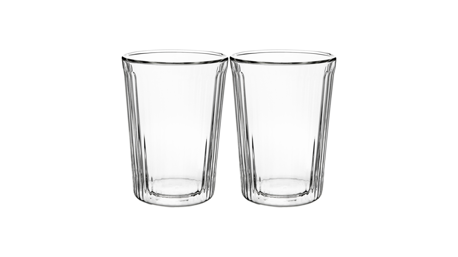 Maxwell and Williams Pack of 2 Blend Stripey Double Wall Borosilicate Cup - 360ml