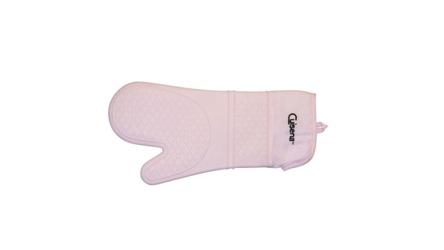 Cuisena Silicone and Fabric Kitchen Heat-Resistant Oven Glove Mitt - Pale Pink