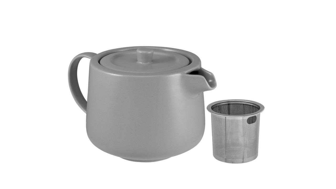 Maxwell and Williams 500ml Cafe Life Porcelain Teapot with Infuser - Grey
