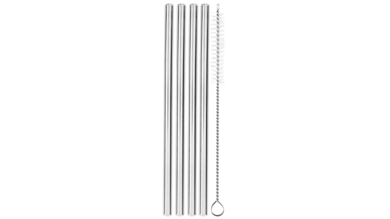 Maxwell and Williams 4 Piece Cocktail and Co Reusable Cocktail Straws With Brush Set
