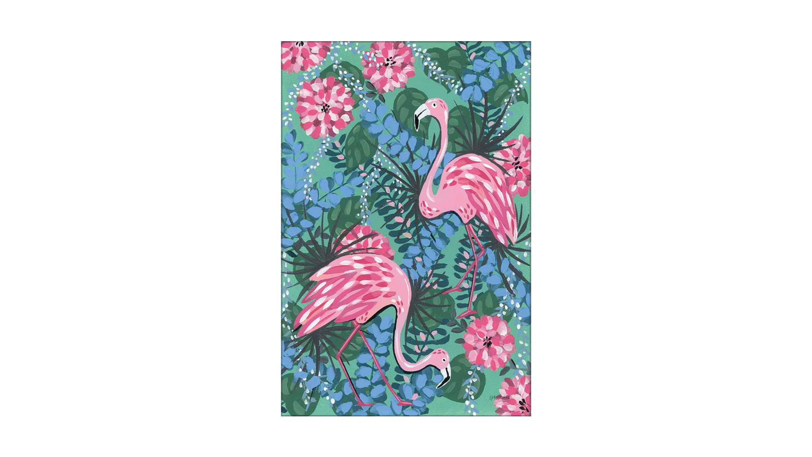 La Grolla Maximalist Flamingos Unframed Canvas Wall Art