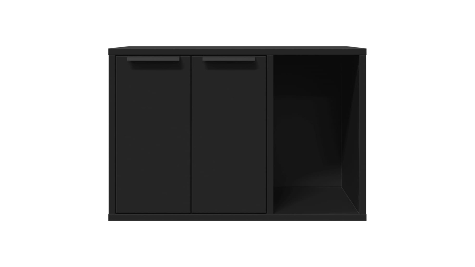 vidaXL Engineered Wood 60 x 40 x 40cm Cat Litter Box Enclosure - Black