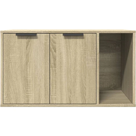 vidaXL Engineered Wood 80 x 50 x 45cm Cat Litter Box Enclosure - Sonoma Oak
