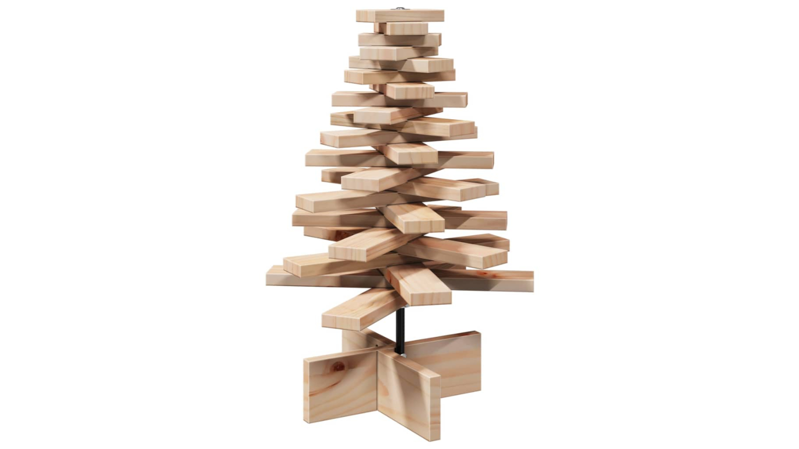 vidaXL Solid Pine Wood Christmas Tree with Rotating Branches - 60cm