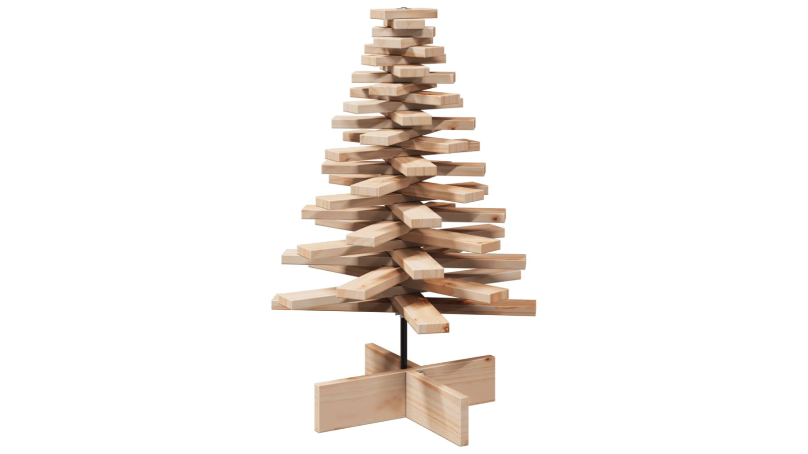 vidaXL Solid Pine Wood Christmas Tree with Rotating Branches - 80cm