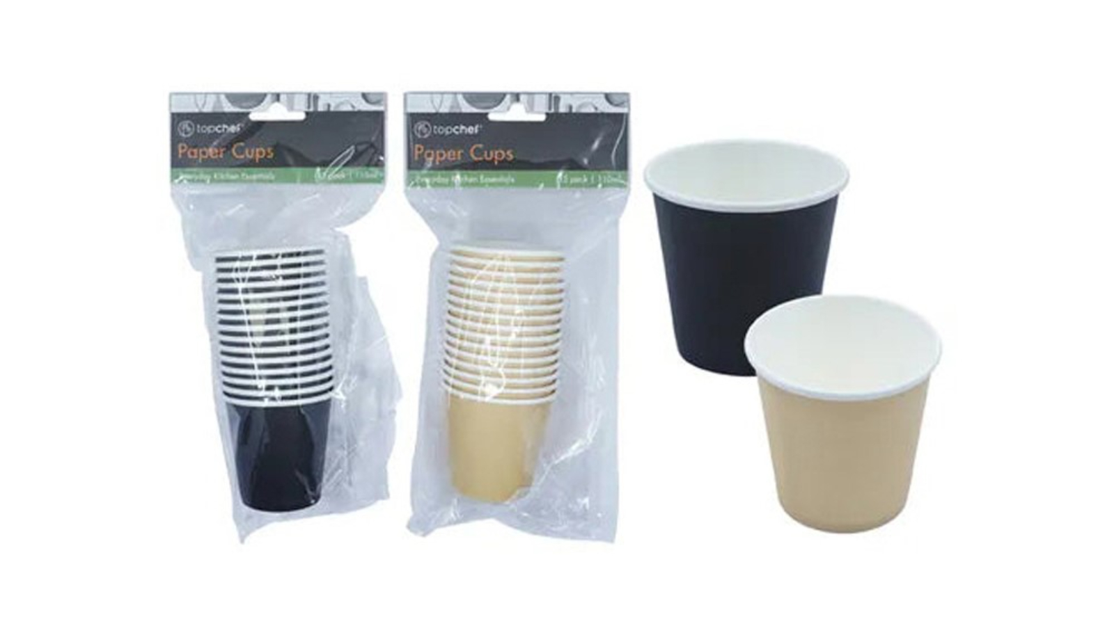 Top Chef Pack of 15 Assorted Premium Paper Cup - 20 x 6cm