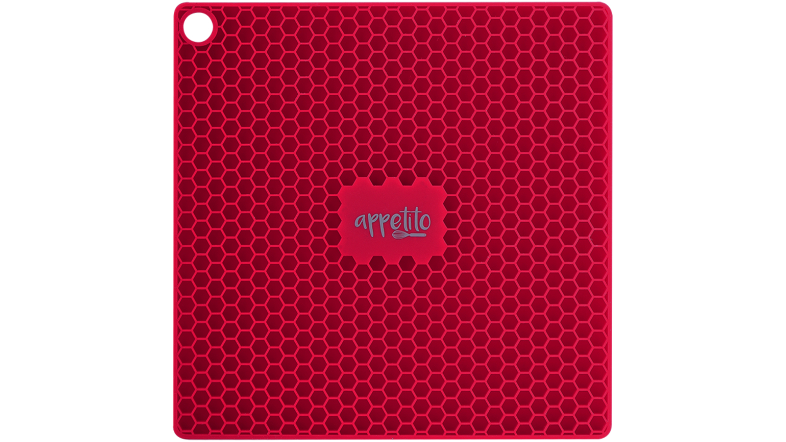 Appetito Red Silicone Square Trivet Table Surface Protector Mat/Pad - 17.3cm
