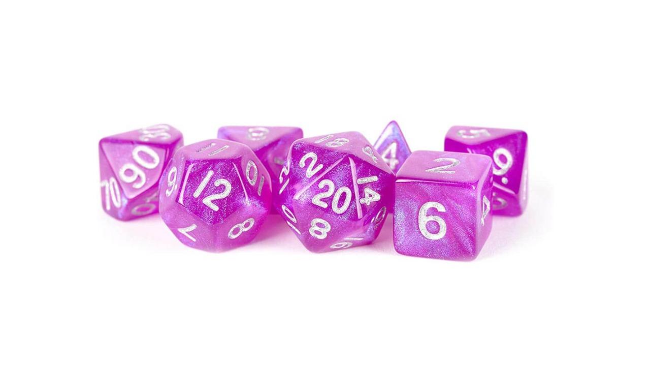 Latest Buys MDG Stardust Purple Acrylic 1.6cm Poly Dice Set