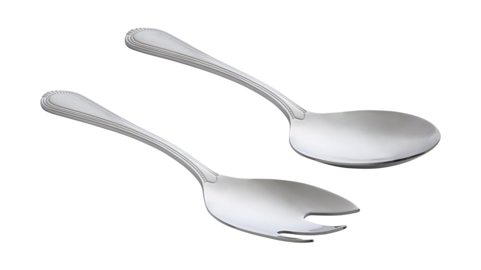 Casa Domani 2 Piece Durable Stainless Steel Brocade Salad Serving Set