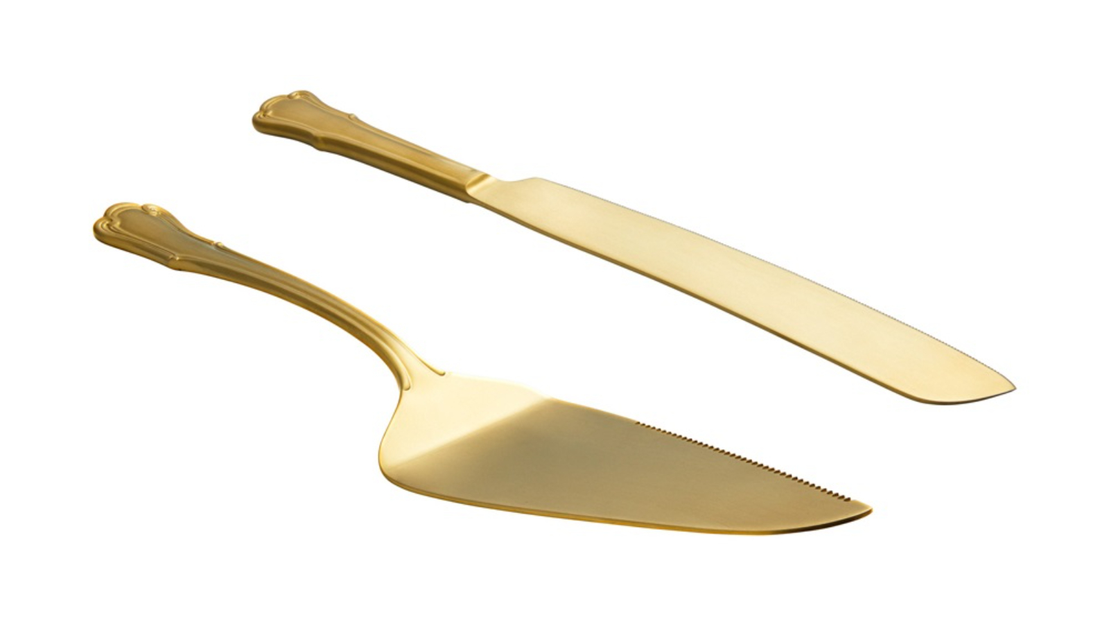 Casa Domani 2 Piece Stainless Steel Castello Cake Serving - Champagne
