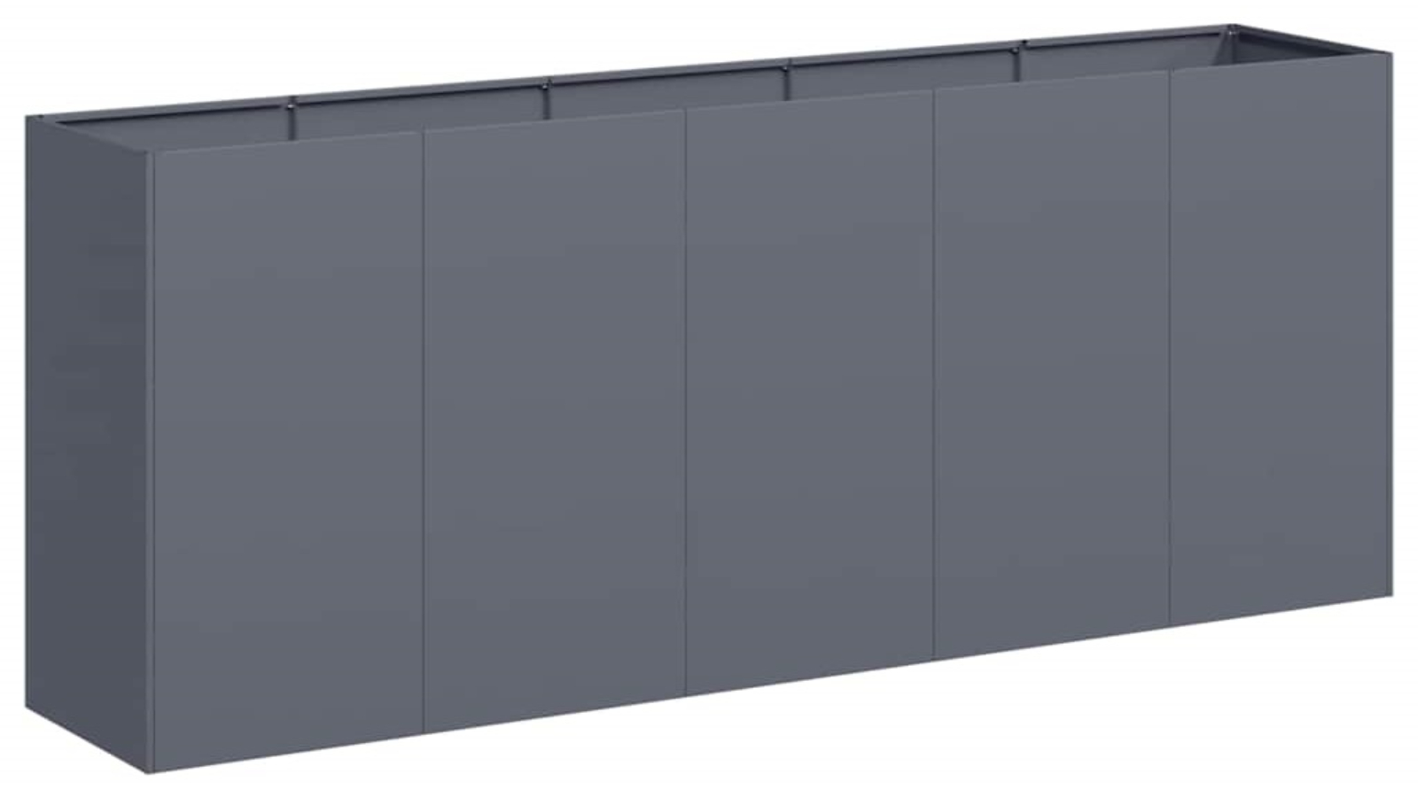 vidaXL Anthracite 200 x 40 x 80cm Cold-Rolled Steel Planter