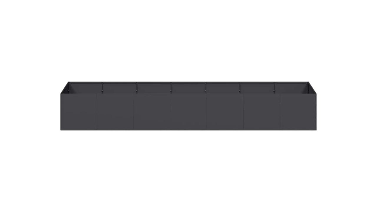 vidaXL Steel Black Planter - 280 x 80 x 40cm