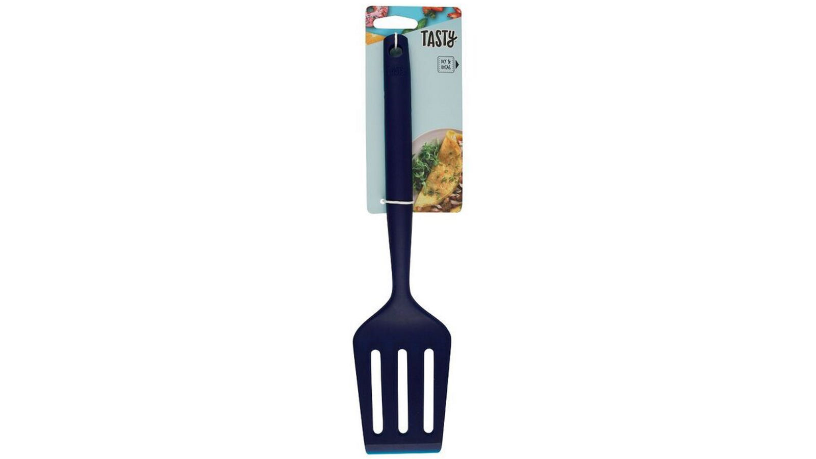 Tasty 35.5cm Silicone Slotted Turner Kitchen Frying/Cooking Utensil - Dark Blue