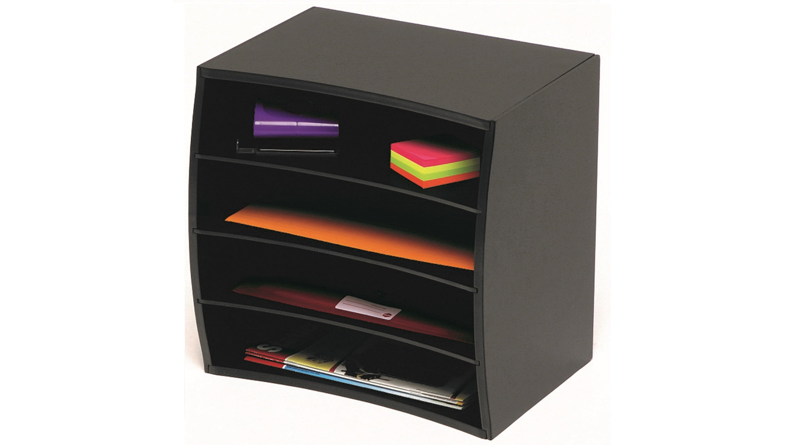 Marbig 4-Tier Wooden Store a File Organiser - Black