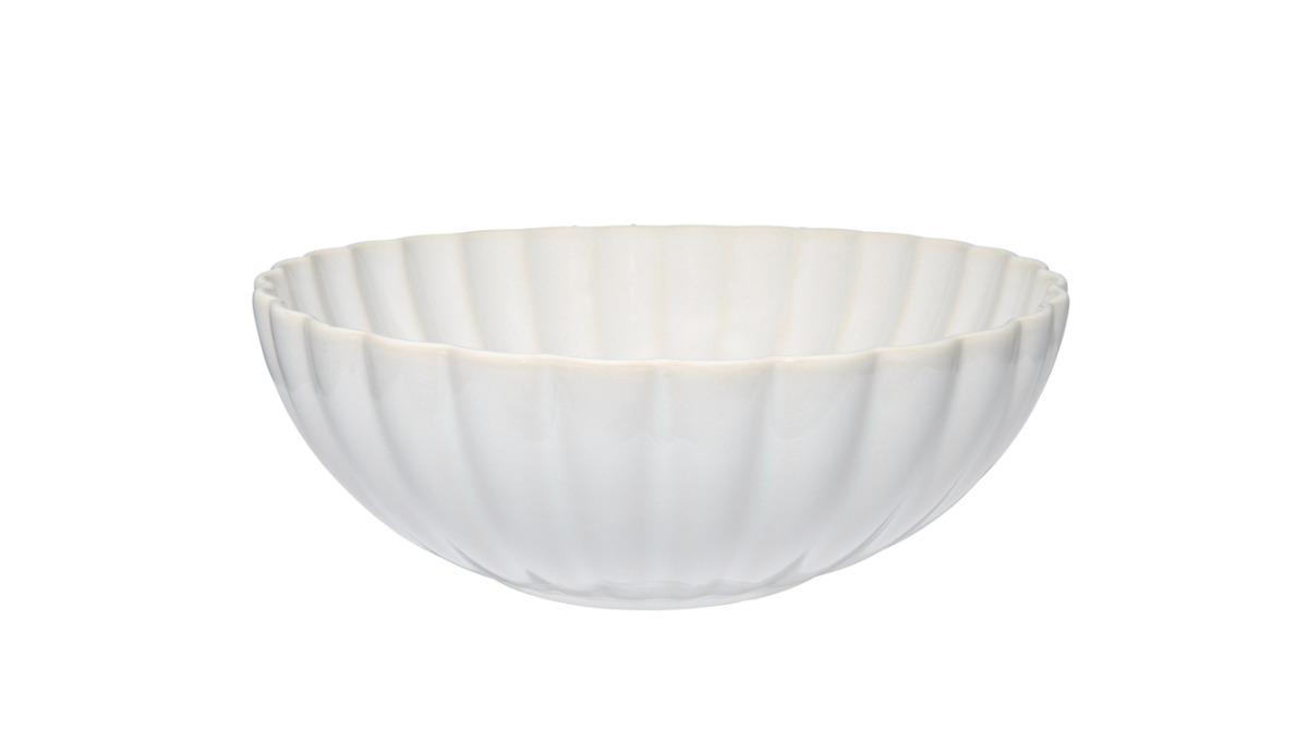 Casa Domani Solare Durable Stoneware Round Cream Serving Bowl - 22 x 8cm