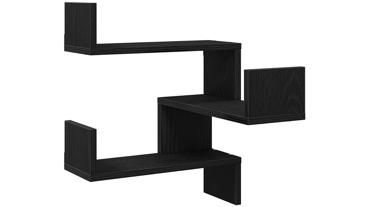 vidaXL Black Oak Engineered Wood Wall Corner Shelf - 40 x 40 x 49.5cm