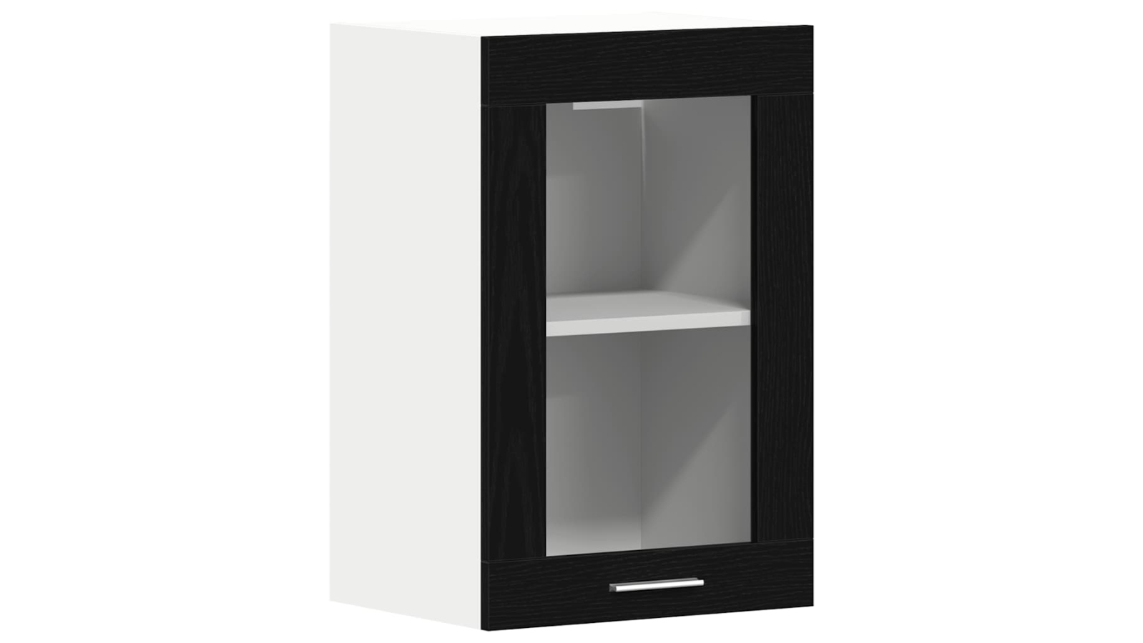 vidaXL Engineered Wood Black Oak Hanging Glass Cabinet - 40 x 31 x 60cm