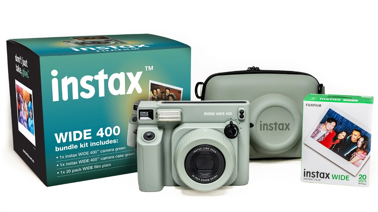 instax Wide 400 Wide Instant Bundle - Green