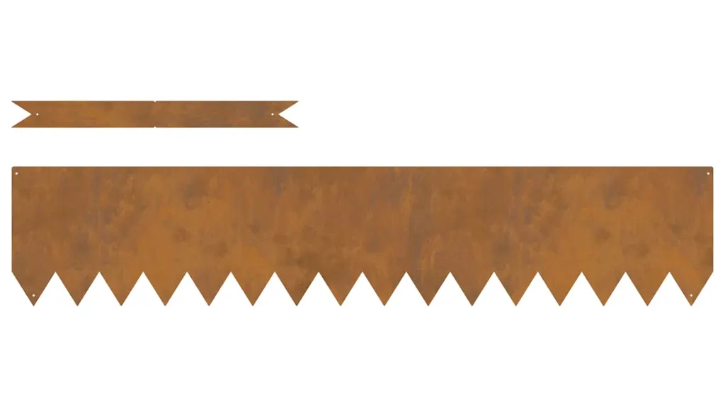 vidaXL 30-Piece Brown Weathering Steel Lawn Edgings - 100 x 0.5 x 20cm