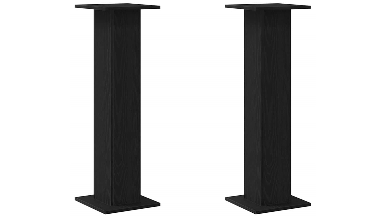 vidaXL 2 Piece Black/Oak Engineered Wood Speaker Stand