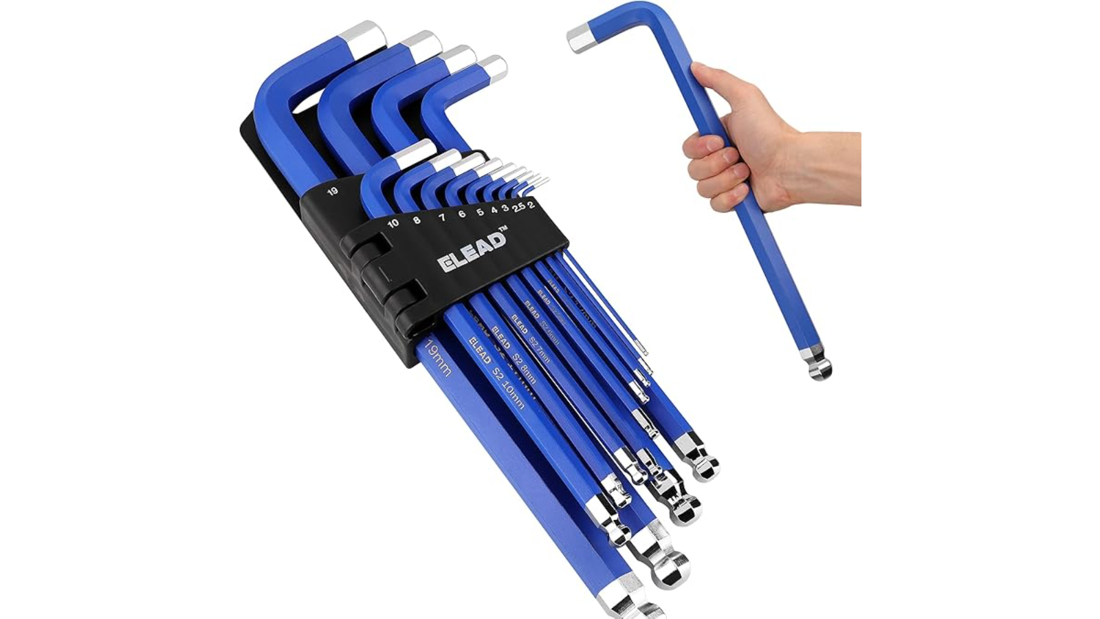 YS Set of 13 Metric 0.2-1.9cm Long Ball End Jumbo Hex Key Wrench 